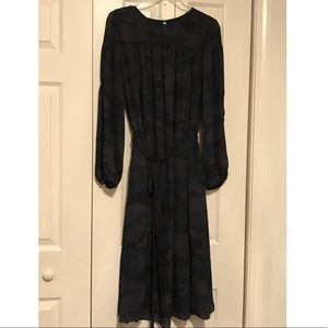 Blue and Black Sheer Camo/Military Print Dress